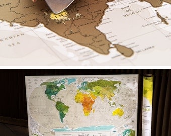 1st Anniversary Gift for Him – Scratch off Map of the World by The Map Lab