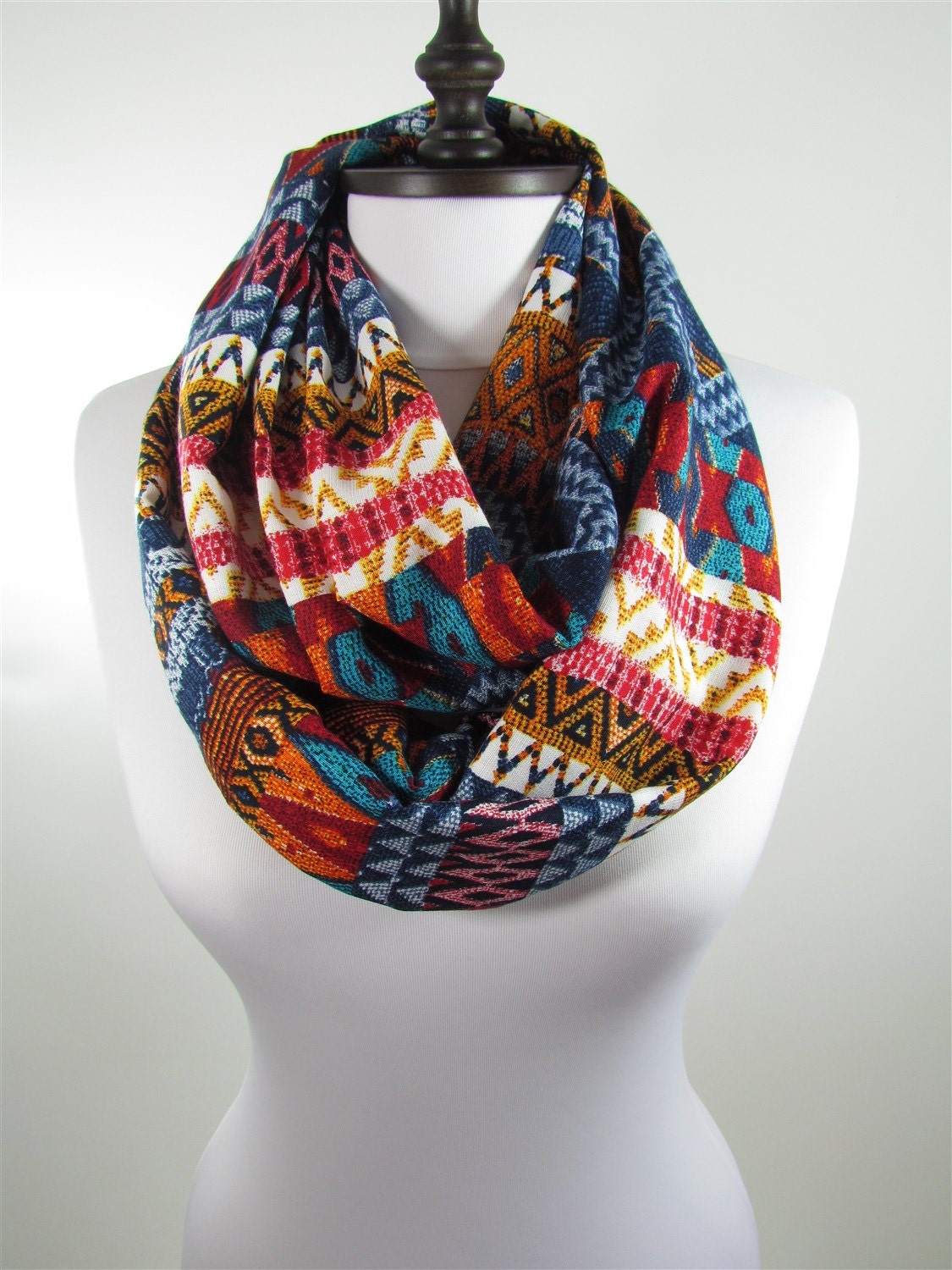 Tribal Scarf Infinity Scarf Women Southwestern Scarf by fAtoZ