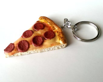 Pizza keychain | Etsy