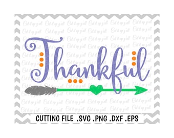 Thankful Svg, Blessed Svg, Fall, Thanksgiving Svg- Dxf- Png-Pdf- Eps, Cutting Files for Silhouette Cameo/Cricut, Svg Download.