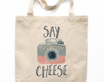 Canvas Tote Bag, Camera Canvas Tote Bag, Printed Tote Bag, Photographer Canvas Bag, Market Bag, Shopping Bag, Reusable Grocery Bag 0007