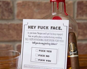 Groomsmen Card -- Crude, Funny Inappropriate Will You be my Groomsman, Best Man, Usher, Officiant