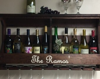 Wine Rack | Engraved Wine Rack | Personalized Wine Rack | Personalized Gift | Wedding gift idea | Gift for couples | Rustic Wine Rack