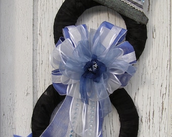 Winter Blues Snowman Wreath