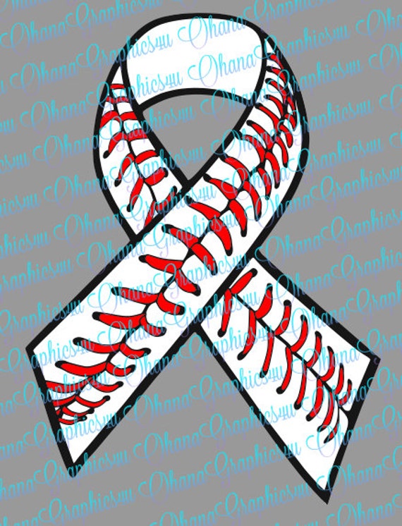 Download Awareness Ribbon with Baseball Stitching SVG