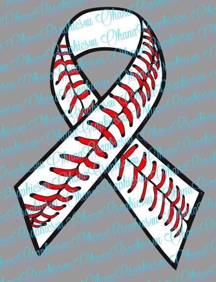 Download Awareness Ribbon with Baseball Stitching SVG from ...