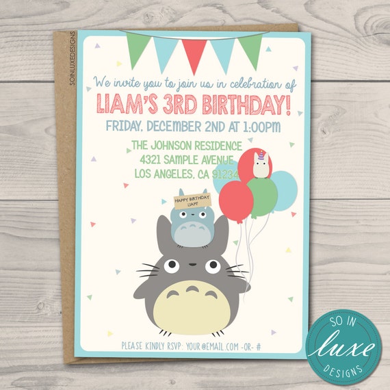 Totoro Party Invitations 7