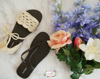 Crochet Spring Sandals with Flip Flop Soles PATTERN pdf instant digital download shoes flats accessories handmade