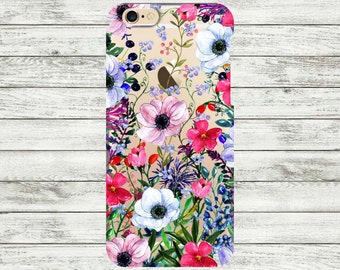 iPhone 8 case iPhone 8 Plus case, iPhone 7 Plus case clear floral, iPhone 6 Plus transparent case, iPhone 7 case, iPhone 6 / SE case.
