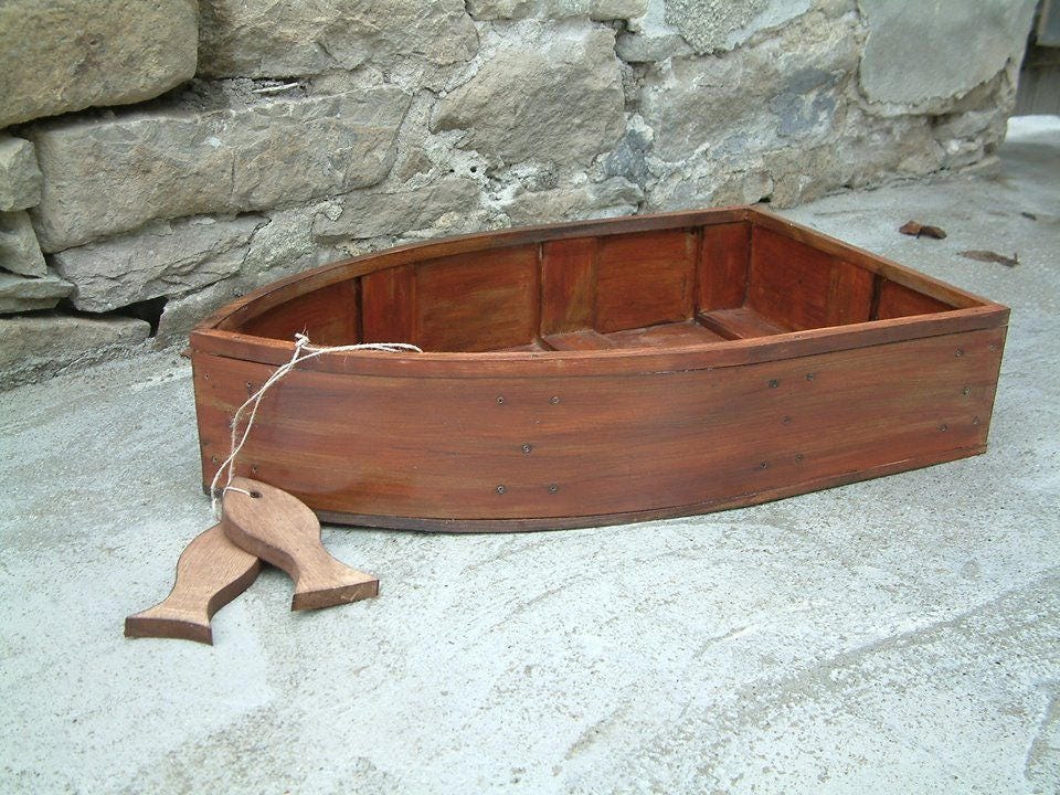 Wooden boat Original photo prop Handcrafted photography decor