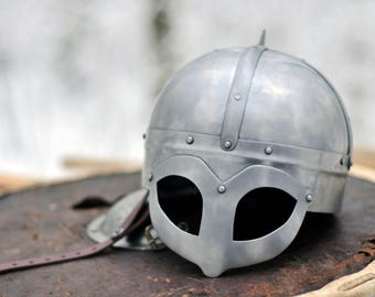 Gjermundbu Steel Helmet ( LARP - SCA - Armor - Viking - Medieval)
