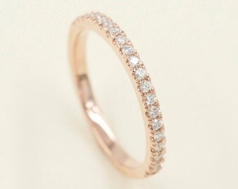 2mm half eternity diamond wedding band14k solid whiteyellowrose gold diamond - Rose Gold Diamond Wedding Ring 2mm half eternity diamond wedding band14k solid whiteyellowrose gold diamond - Rose Gold Diamond Wedding Ring