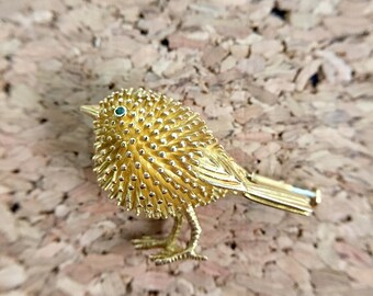 Vintage Tiffany & Co. 18K Yellow Gold Bird Brooch