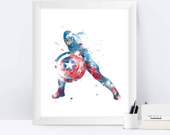 Captain America Wall Art captain america art | etsy Captain America Wall Art captain america art | etsy