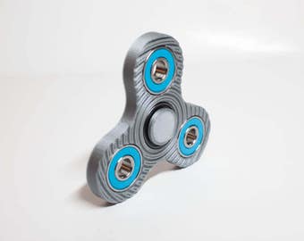 Fidget Hand Spinner- EDC - Tri Spinner- Silver 3d printed every day carry- triangle stress anxiety relief- Bearing Upgrades Available