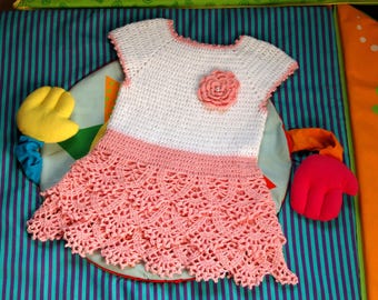 Spring Crocheted Baby Dress Toddler Dress Baby Outfit Toddler Outfit Baby Gift Baby Girl Clothing Toddler Gift Baby Gift Ideas Holiday Dress