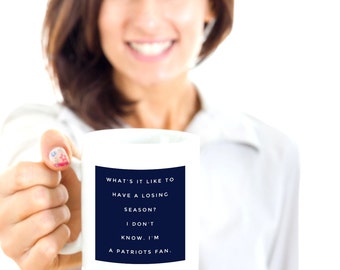 New England Patriots Superbowl Mug - Patriots Gifts for Football Fans - Coffee Mug for Men and Women Who Love Tom Brady and the Patriots