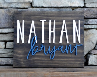 Personalized Wood Name Board Wood Name Sign SQUARE