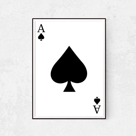 Ace Of Spades Print Minimalist Modern Wall Art Playing Card