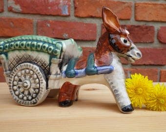 Vintage Donkey Cart Planter