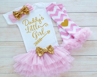 Daddys Little Girl Bodysuit, Baby Girl Outfit, Coming Home Baby Girl Outfit, Baby Coming Home Shirt, Baby Shower Gift, Little Princess Shirt