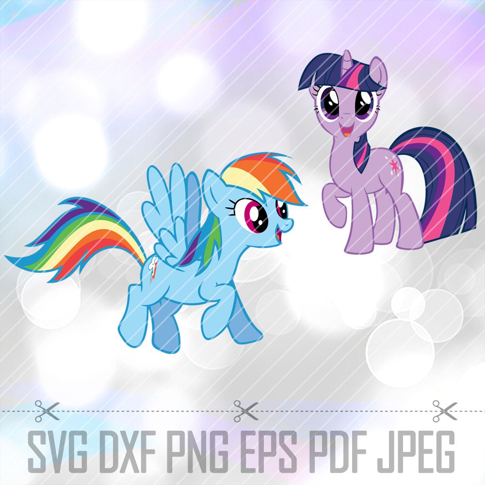 Download My Little Pony Rainbow&Twilight Sparkle Layered Vector Cut