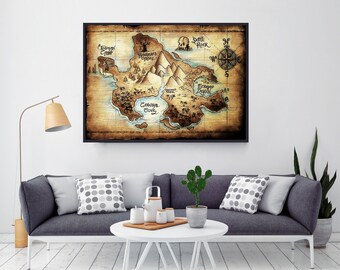 Neverland Map, Peter Pan, Peter pan nursery, Disney Nursery, Birthday Gift, Boy Birthday, Captain Hook, Boy Nursery