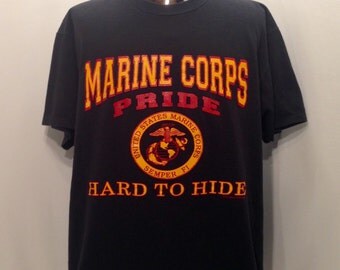 1991 MARINE Corps PRIDE Hard to Hide T Shirt / Vintage United States Marines Semper Fi Proud Marine Shirt Mens Size XL