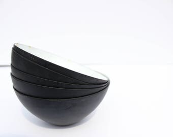 5 Vintage Enamel Bowls