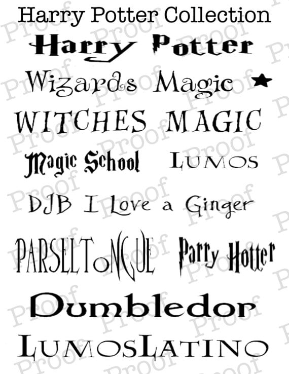 what is the harry potter font called on cricut