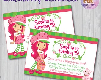 Strawberry Shortcake Invitation, Strawberry Shortcake Invite, Strawberry Shortcake Party, Strawberry Shortcake Birthday Party, Printable