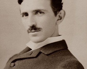 1895 Nikola Tesla Portrait Vintage Photograph - 8.5" x 11" Reproduction