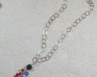 Silver Necklace With Tassel Detail