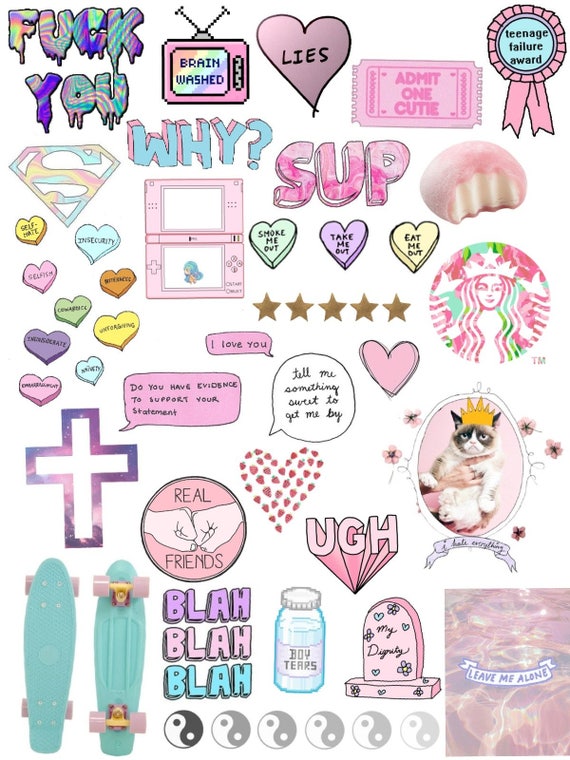Items similar to Tumblr sticker set includes 3 sticker sheets | Planner ...
