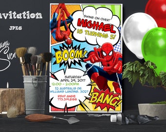Spiderman Invitation, Spiderman Birthday, Spiderman Invite, Spiderman Party, Spiderman Printables, Spiderman Custom