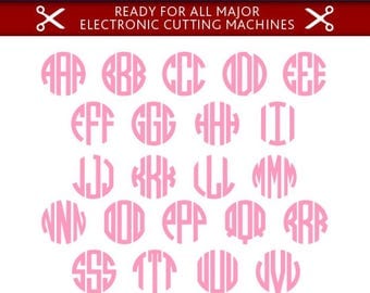 Circle Monogram Svg Circle Monogram Font Svg Circle Monogram Alphabet Cut Files Silhouette Studio Cricut Svg Dxf Jpg Png Eps Pdf Ai Cdr