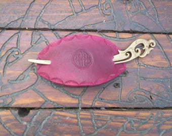 BARRETTE Celtic leather - viking