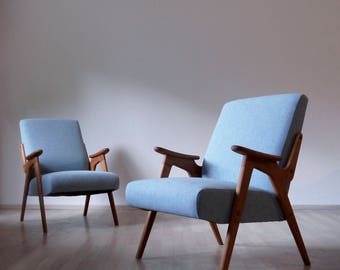 Vintage Mid Century Armchair made in 1950s Restored to original shape