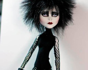 COMMISION SLOT - Goth Rocker Siouxsie Tribute OOAK Art Monster Doll High Class Punk Spectra Repaint by Refabrications