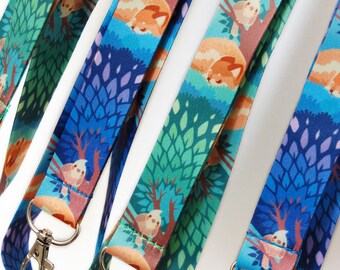 Guard Birb Cockatiel and Shiba Inu Lanyard