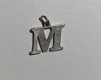 Vintage Sterling Silver Initial M Charm