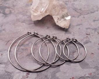 Silky Smooth Titanium Hoop Earrings. Pure Titanium Earrings for Sensitive Ears. Hypoallergenic for Metal Allergies. Choose Size & Wire Gauge