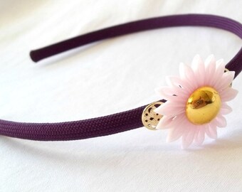 Kawaii Purple and Pink Chiffon Kanzashi Flower Headband