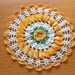 Yellow Orange Floral Doily, 8.5 inch Crochet Doily with Flower in the Center