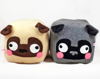 PUG cube plushie kawaii soft toy pillow cushion novelty home decor dog love animal plusheez