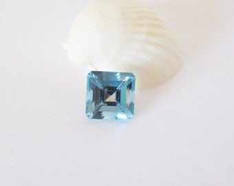 Russian Blue Topaz 7mm Asscher Cut 2.30cts