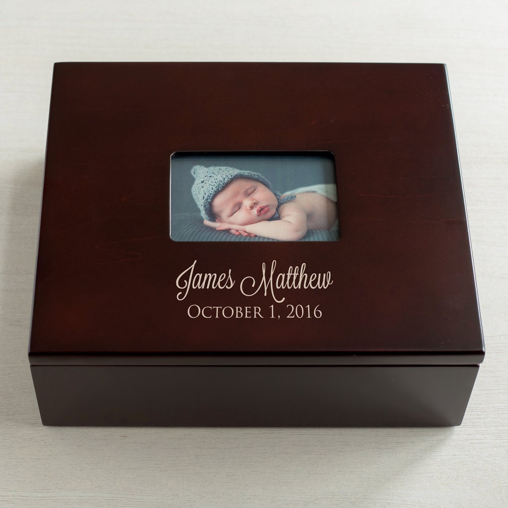 Personalized Baby Keepsake Box with Photo Personalized Baby