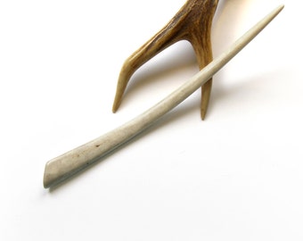 Hair Stick Deer Antler, Bone Carving, White Forest Native Hairpin Hair Pick, Tribal Jewelry, Natural Hair Accessories Handmade by MariyaArts