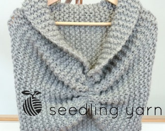 Wedding Wrap - Wedding Shawl - Wool Wrap - Wool Shawl - Chunky Wrap - Chunky Shawl - Custom Order - Hand Knit by Seedling Yarn