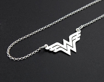 Wonder Woman necklace sterling silver Wonder Woman jewelry - super hero - gift for women - girl jewelry - best gift idea - amazing mom gift